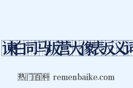 谏白司马坂营大像表反义词是什么意思的图片